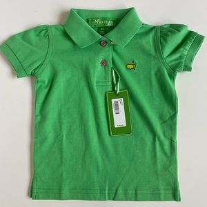 NEW Masters Kids Girls green polo shirt top SZ 2T Augusta Golf